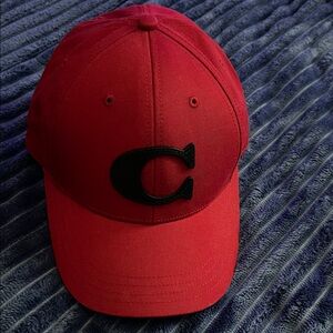 Coach Red Cap with Black Logo